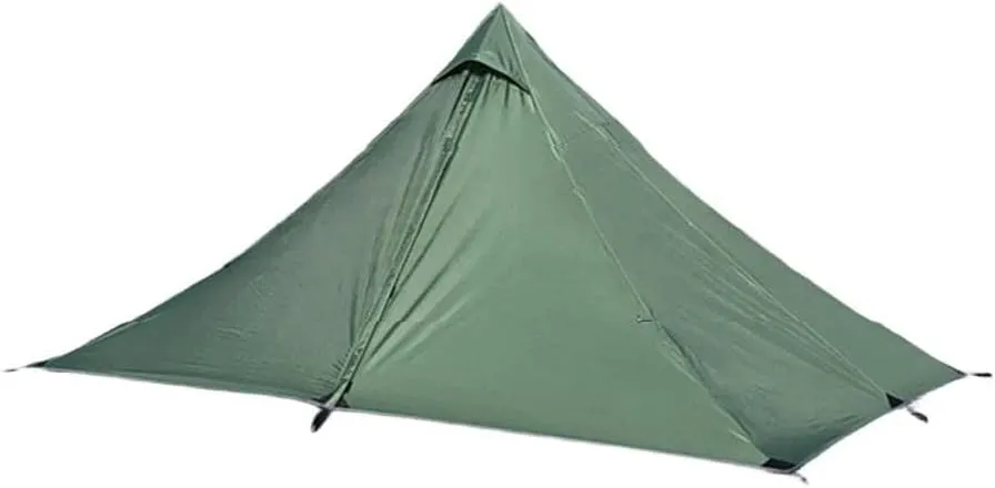 Ultralight Trekking Pole Backpacking Tent, Waterproof Pyramid Single Camping Tent, Windproof 1 Person Shelter With Support Poles For Backpacking Hiking Trekking(Grass Green)