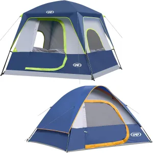UNP 4-Person Cabin Tent and Dome Tent Portable Cabin Tent, Camping Tent 4-Person Easy Set Up, Waterproof with Top Rainfly for Outdoor Camping/Hiking