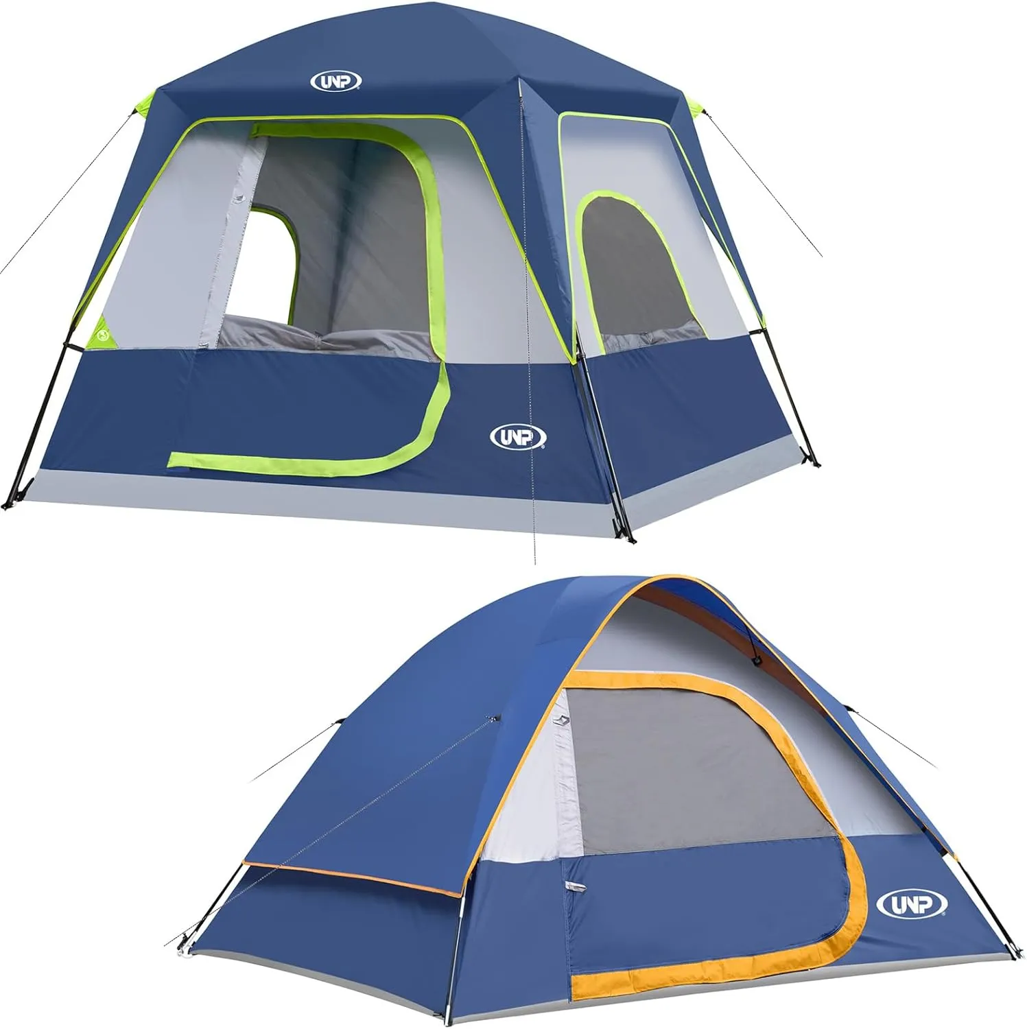 UNP 4-Person Cabin Tent and Dome Tent Portable Cabin Tent, Camping Tent 4-Person Easy Set Up, Waterproof with Top Rainfly for Outdoor Camping/Hiking