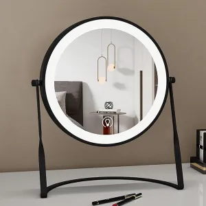 Vanity Mirror with 10X Magnifying Makeup Mirror, 360 Swivel Touch Control LED Lighted Mirror, 3 Color Lighting, Rechargeable 5000mAh Batteries, Ultra Slim Tabletop Mirror