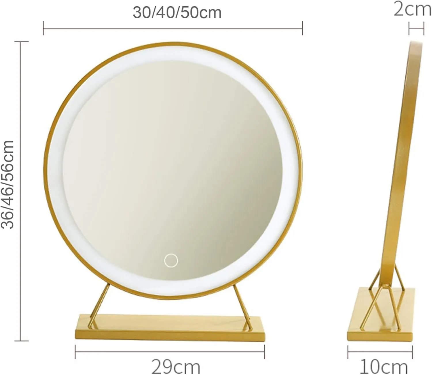 Vanity Mirror with Lights Hollywood Vanity Mirror Dressing Table with Led Mirror Makeup Mirror Portable Mirror Gifts for Women Birthday Unique C,50CM