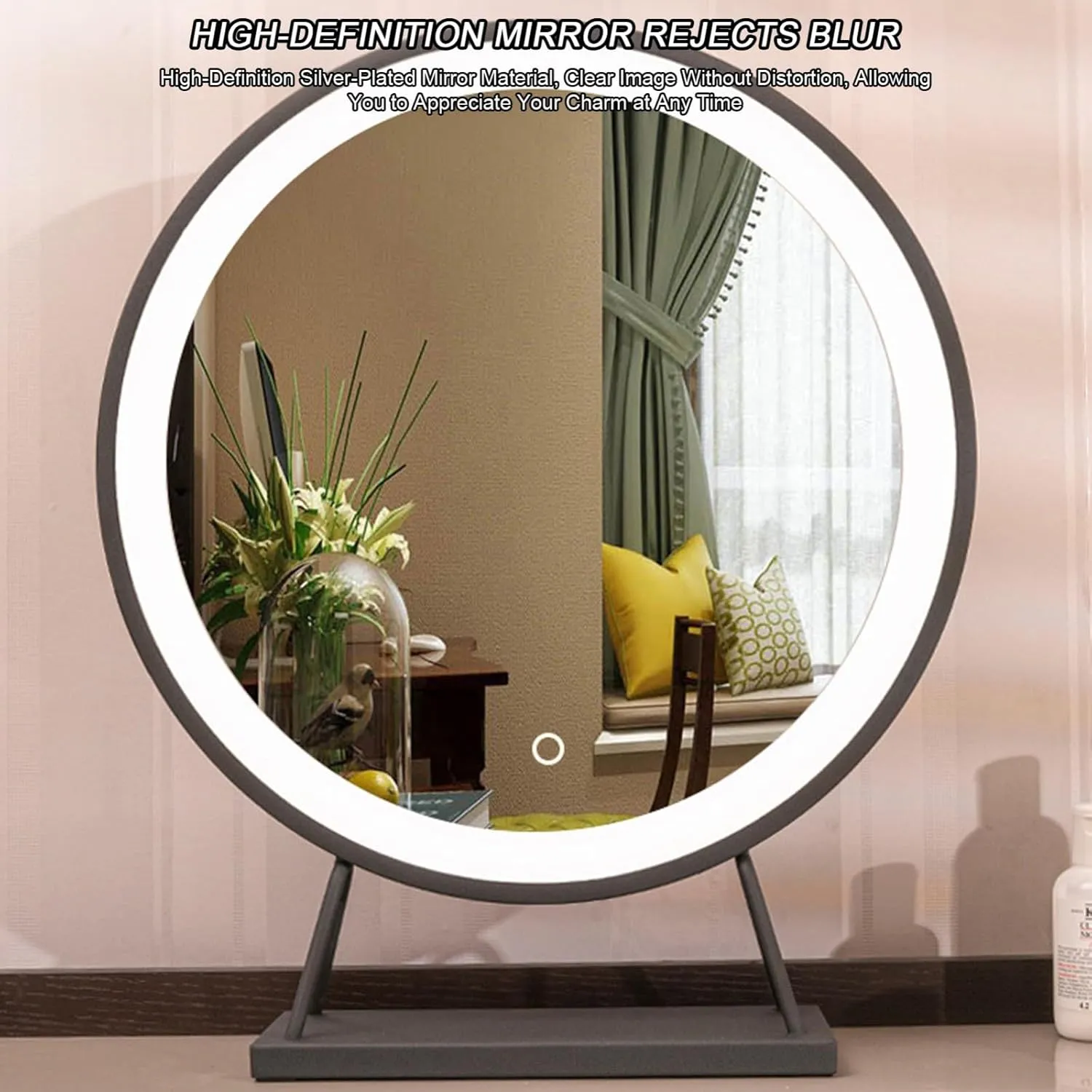 Vanity Mirror with Lights Hollywood Vanity Mirror Dressing Table with Led Mirror Makeup Mirror Portable Mirror Gifts for Women Birthday Unique C,50CM