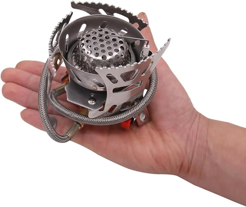 VANZACK 1pc Outdoor Camping Cooking Device Gas Burner Windproof Stove for Picnic