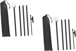 VANZACK 2 Sets Outdoor Portable Camping Light Pole Brackets Lantern Holder Collapsible Stand for Hiking Picnic BBQ