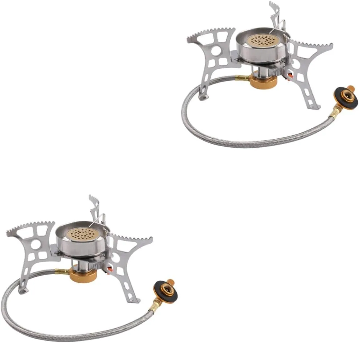 VANZACK 2pcs Windproof Camping Stove Burner High-temperature Resistant One-step Ignition Lightweight for Hiking