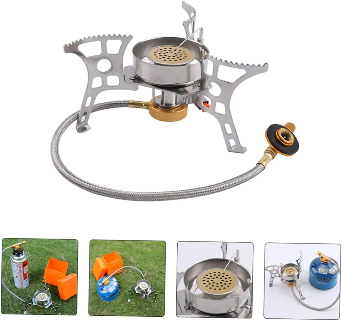 VANZACK 2pcs Windproof Camping Stove Burner High-temperature Resistant One-step Ignition Lightweight for Hiking