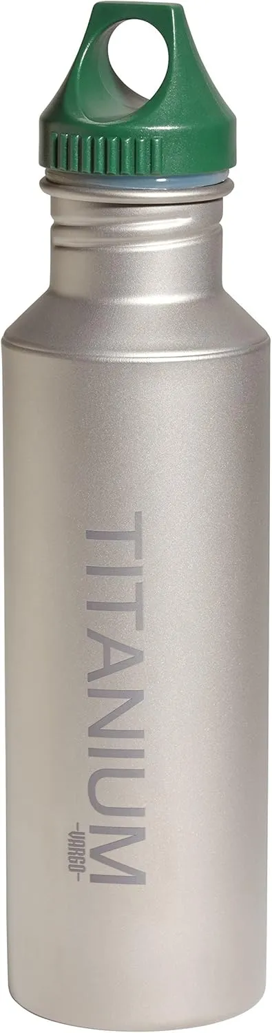 Vargo Titanium Water Bottle, Green Lid