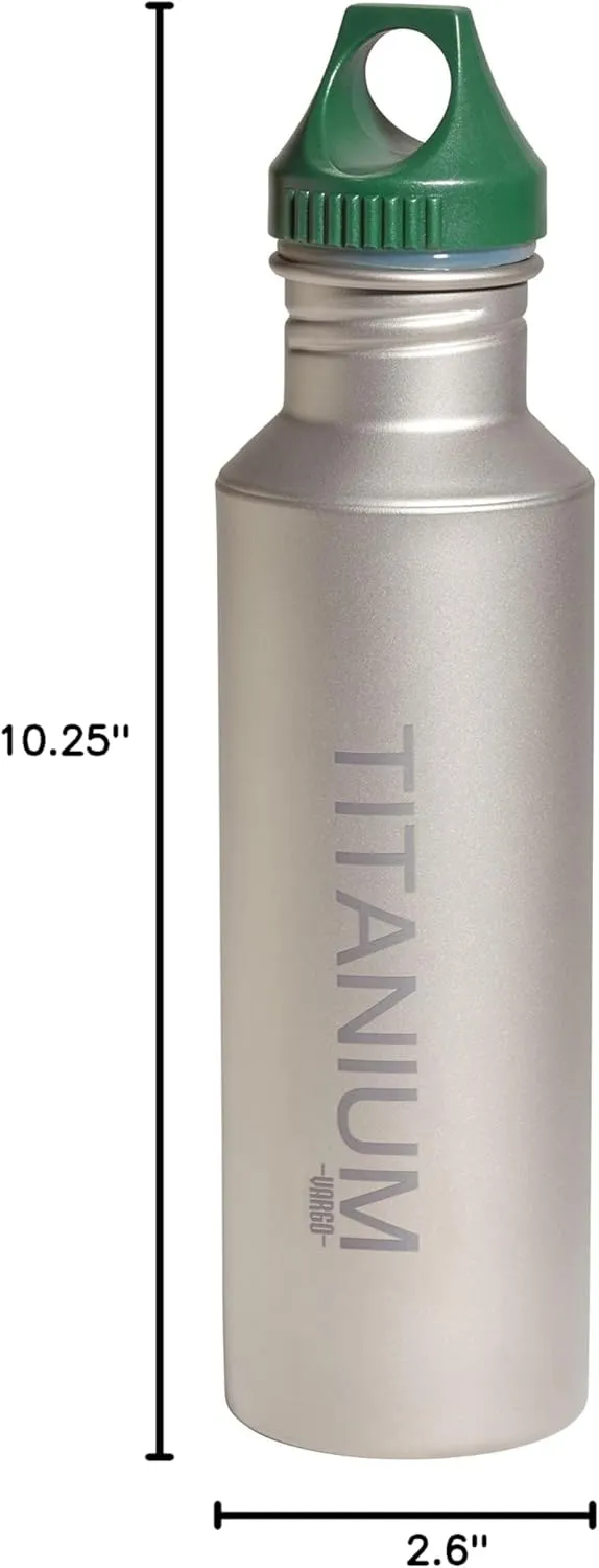 Vargo Titanium Water Bottle, Green Lid