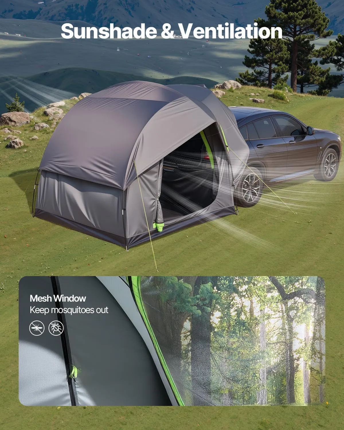 VEVOR Pickup Truck Tent/SUV Tent for Camping, Waterproof PU2000mm Sleeping Truck Bed Tent, Pickup Tent Design for 2-3 Person, SUV Tent Design for 5-8 Person