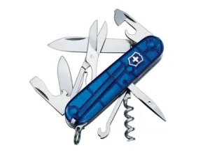 VICJELCLIBLB Climber Swiss Army Knife Translucent Blue Blister Pack