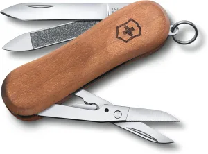 VICTORINOX 0.6421.63 Executive Wood 81 Swiss Army Knife, Multi-functional Knife, Trekking, Hiking, Wavy Blade Scissors, Nail File, Swiss Multi-Tool with 5 Functions