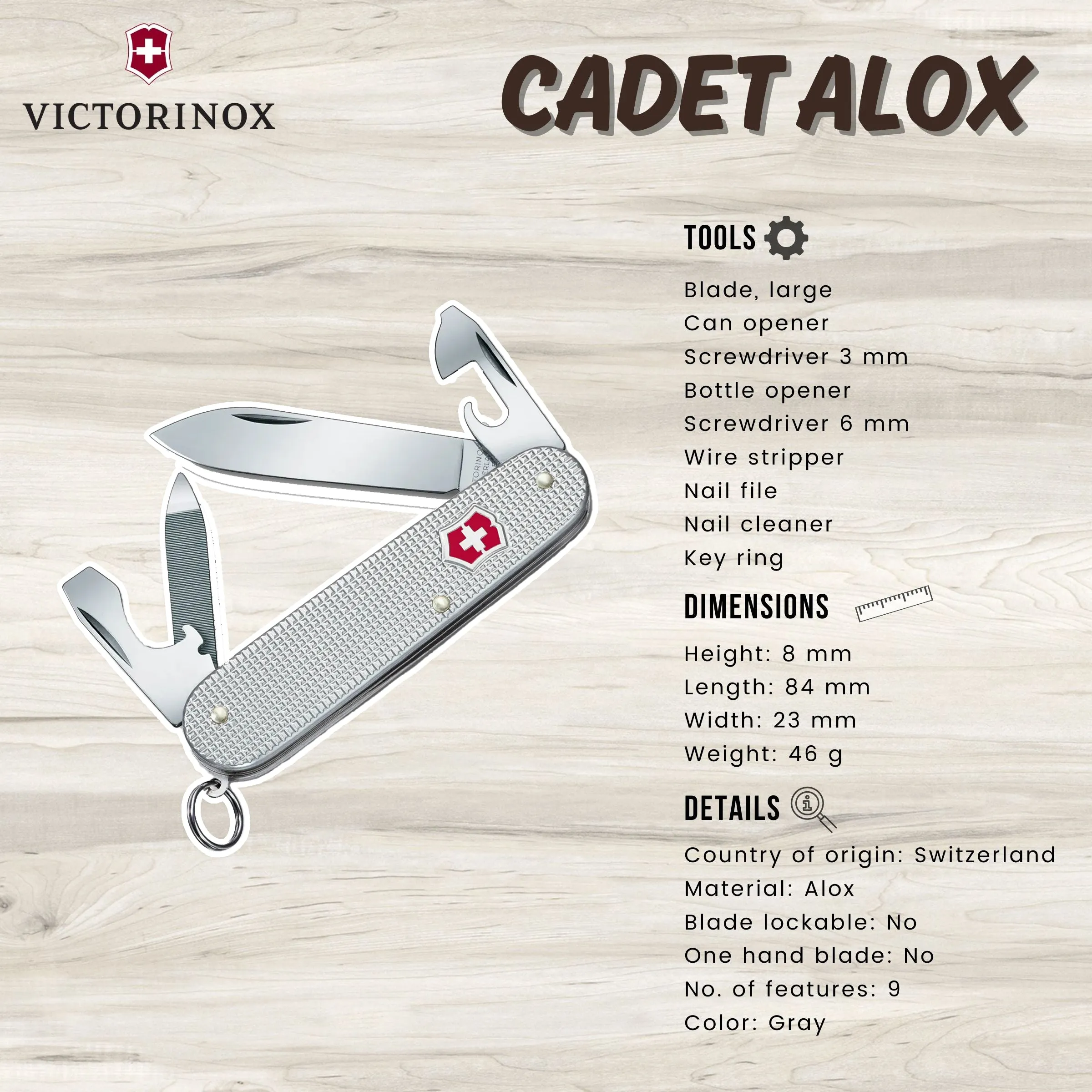 Victorinox Cadet Alox Silver | Multi-tool