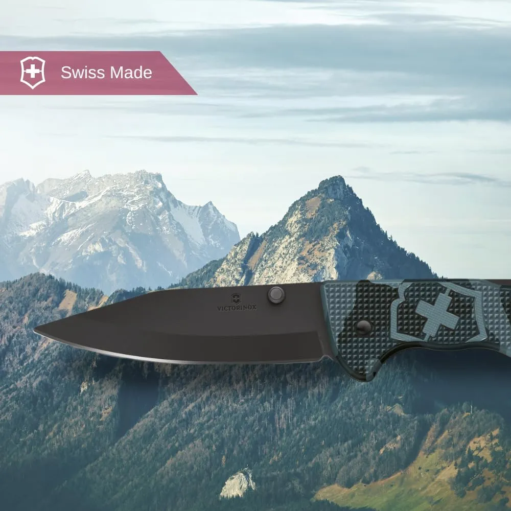 Victorinox Evoke Swiss Army Knife, Featuring a Foldable Blade with Thumb Stud and Lockback Mechanism