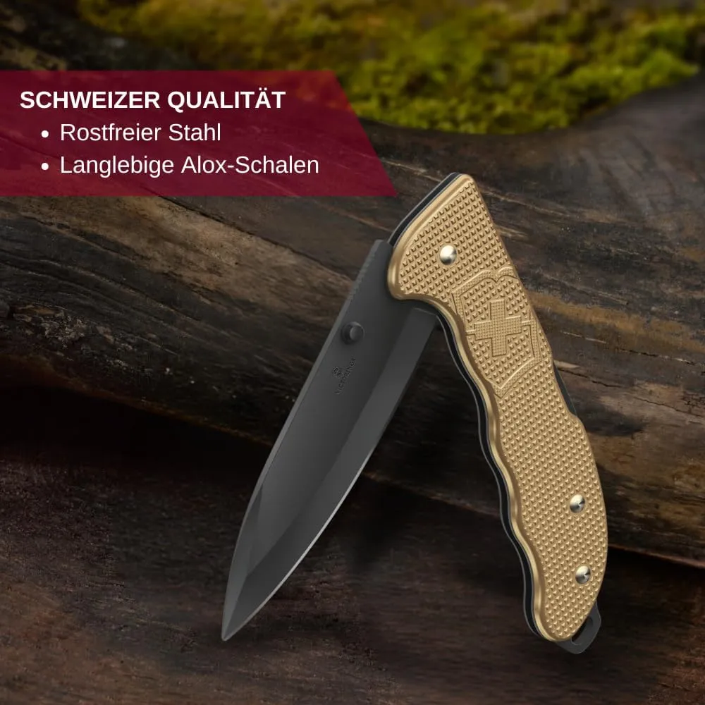 Victorinox Evoke Swiss Army Knife, Featuring a Foldable Blade with Thumb Stud and Lockback Mechanism