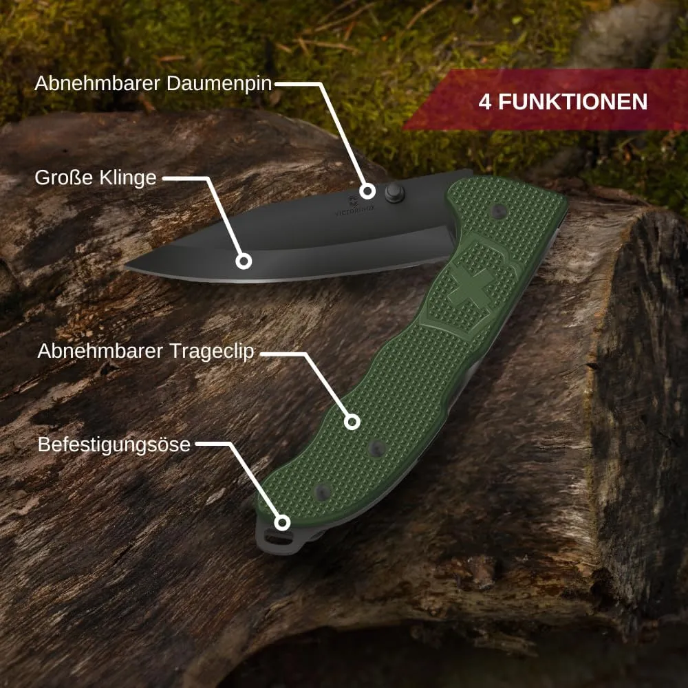 Victorinox Evoke Swiss Army Knife, Featuring a Foldable Blade with Thumb Stud and Lockback Mechanism