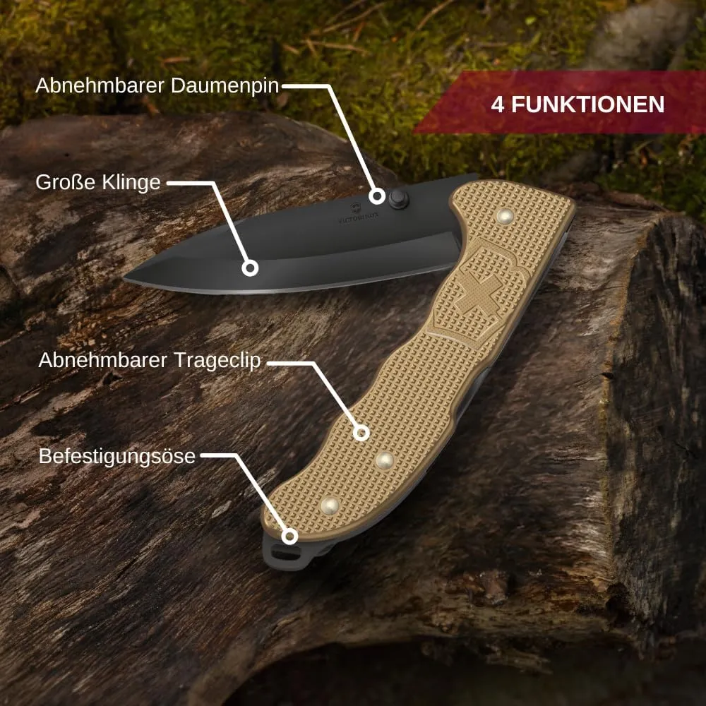Victorinox Evoke Swiss Army Knife, Featuring a Foldable Blade with Thumb Stud and Lockback Mechanism