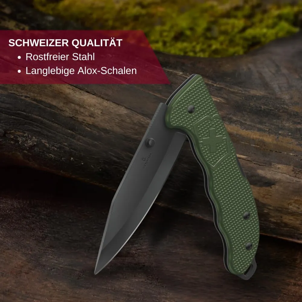 Victorinox Evoke Swiss Army Knife, Featuring a Foldable Blade with Thumb Stud and Lockback Mechanism