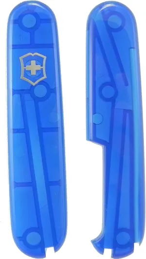 Victorinox Genuine PLUS plastic covers - 91mm scales with extra pen slot (Transculent Blue)