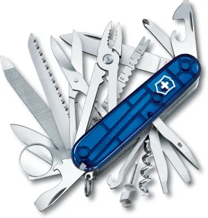 Victorinox Swiss Champ Swiss Army Knife, 33 Functions, Swiss Made Pocket Knife with Large Blade, Screwdriver, Chisel and Combination Pliers - Sapphire