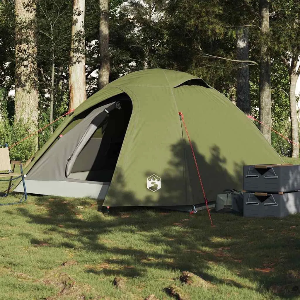 vidaXL Camping Tent Dome 2-Person Olive Green Waterproof