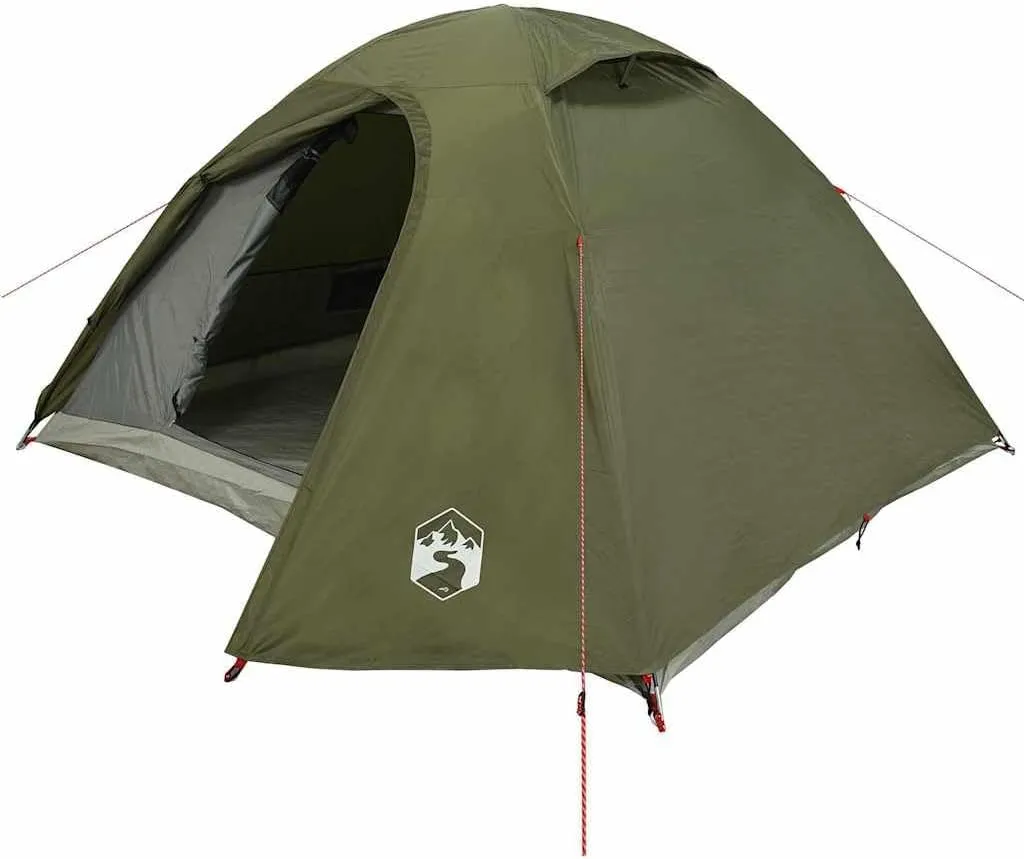 vidaXL Camping Tent Dome 2-Person Olive Green Waterproof