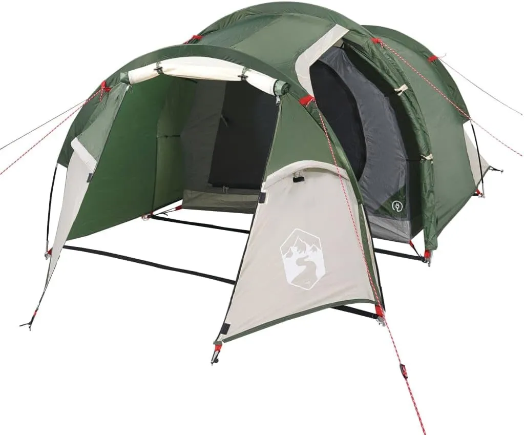 vidaXL Camping Tent Tunnel 2-Person Green Waterproof