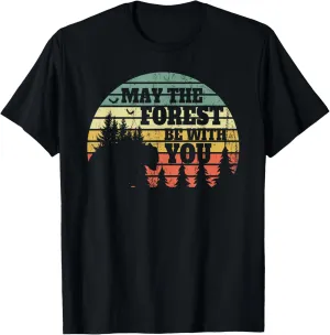 Vintage Sunset Camping shirts May The Forest Be With You T-Shirt