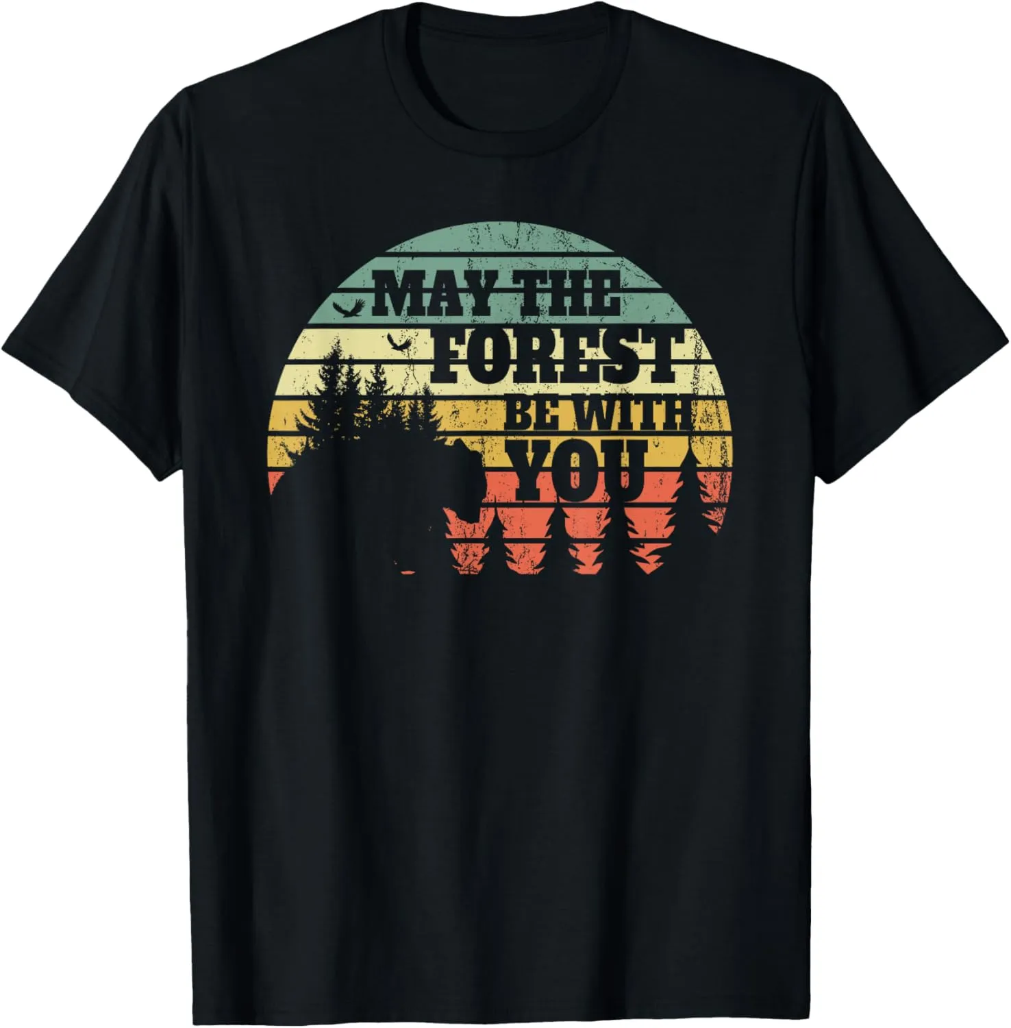 Vintage Sunset Camping shirts May The Forest Be With You T-Shirt