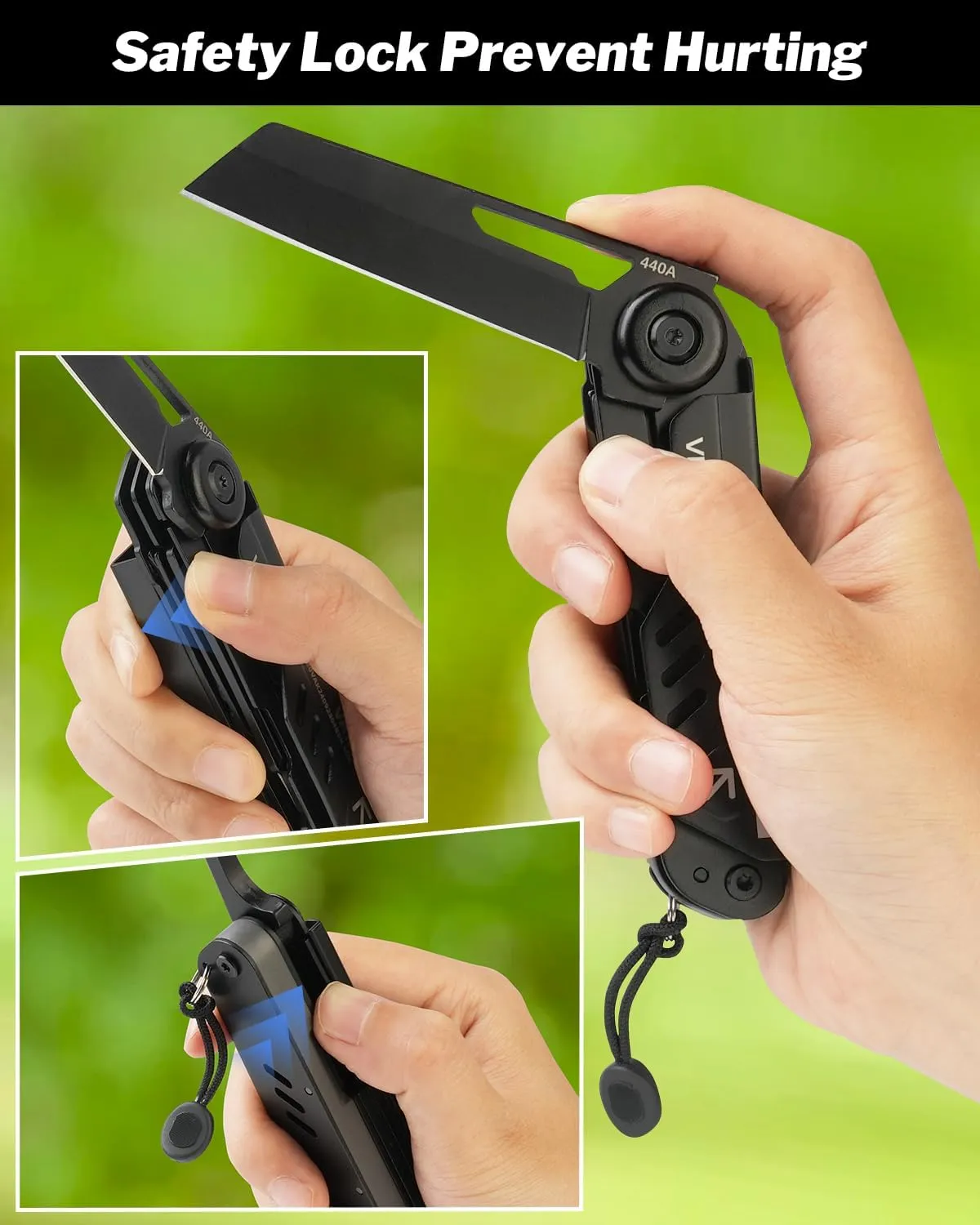 VIPERADE VAK4 Multitool Pocket Knife for Men, Multifunctional 21-in-1 Multitool Pocket Knife with Pouch, Outdoor Camping Survival and Everyday Use (K4-Black)