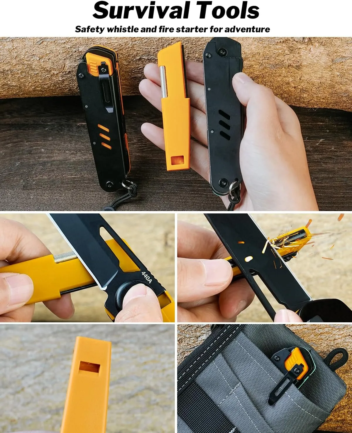 VIPERADE VAK4 Multitool Pocket Knife for Men, Multifunctional 21-in-1 Multitool Pocket Knife with Pouch, Outdoor Camping Survival and Everyday Use (K4-Black)