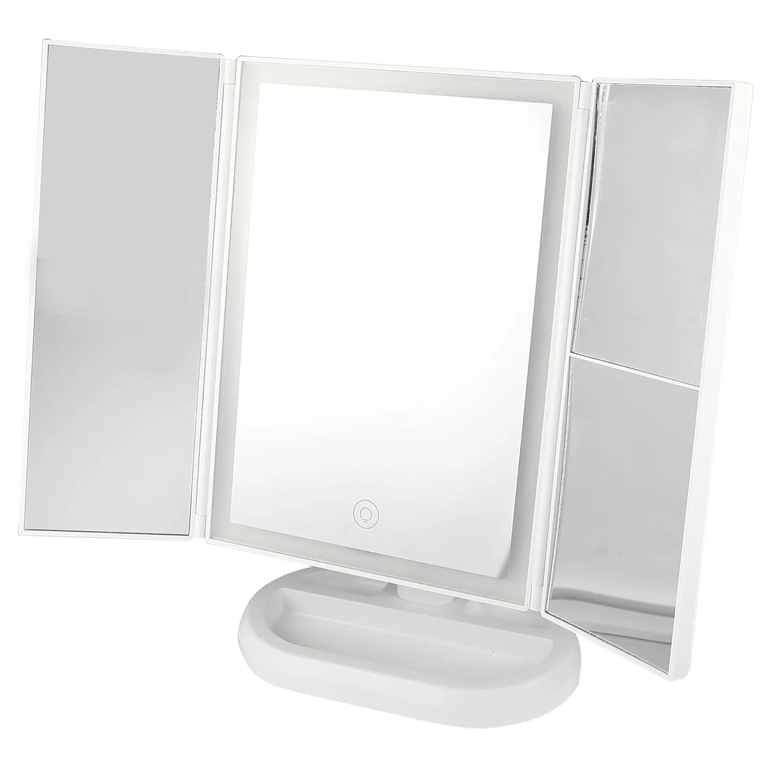 VOCOSTE Makeup Mirror with Lights, Vanity Mirror, 3 Color Lighting Modes, Rechargeable with USB Port, White, 1pcs
