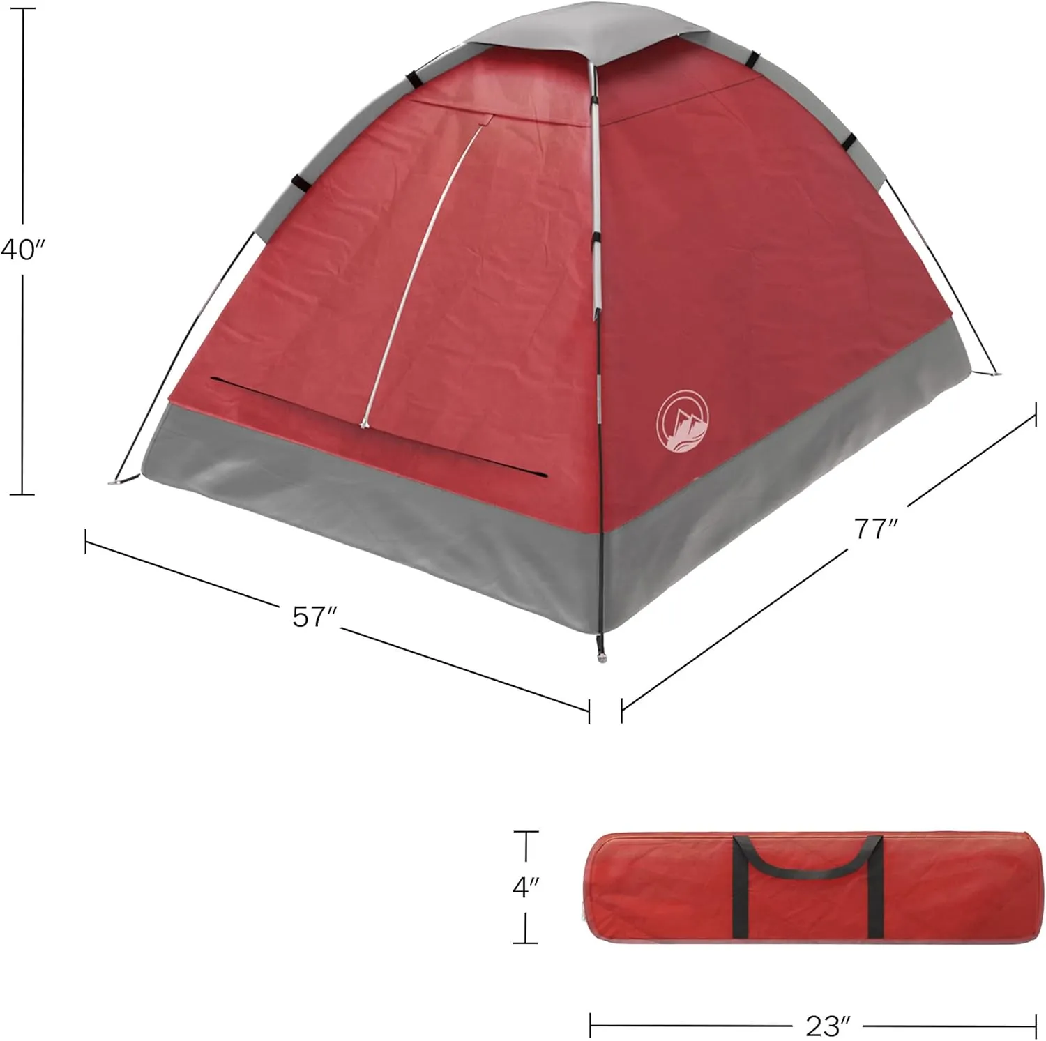 Wakeman Tents 2-Person Tent with Removable Rain Fly and Carry Bag – Comes with Camping Lantern with Fan – Weather-Resistant Camping Accessories by Wakeman