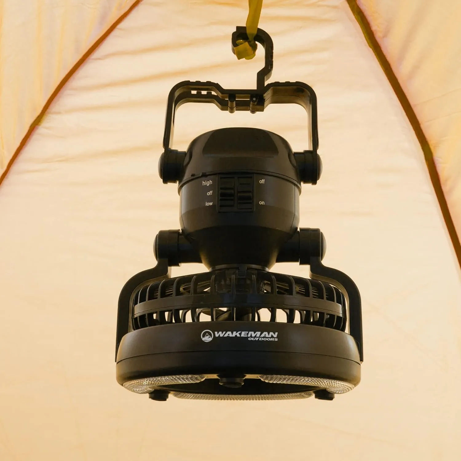 Wakeman Tents 2-Person Tent with Removable Rain Fly and Carry Bag – Comes with Camping Lantern with Fan – Weather-Resistant Camping Accessories by Wakeman