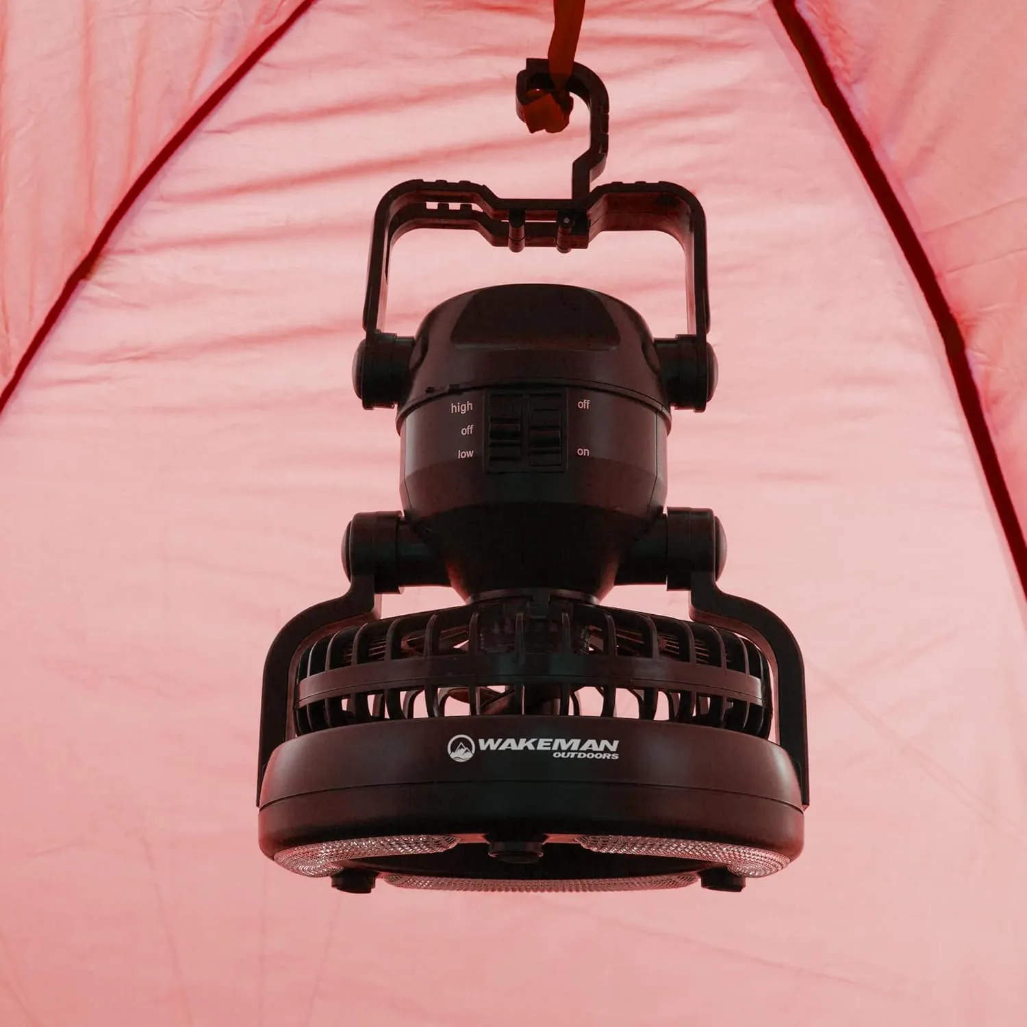 Wakeman Tents 2-Person Tent with Removable Rain Fly and Carry Bag – Comes with Camping Lantern with Fan – Weather-Resistant Camping Accessories by Wakeman