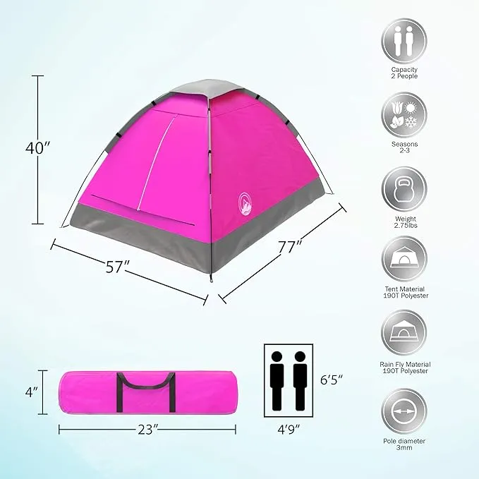 Wakeman Tents Wakeman Outdoors Camping Tent with Rain Fly and Carrying Bag