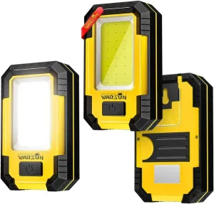 WARSUN 3 PC Led Work Lights Rechargeable Magnetic Mechanic Light Portable Worklight for Camping Car Repairing 30w 1200 High Lumens Bright, Yellow