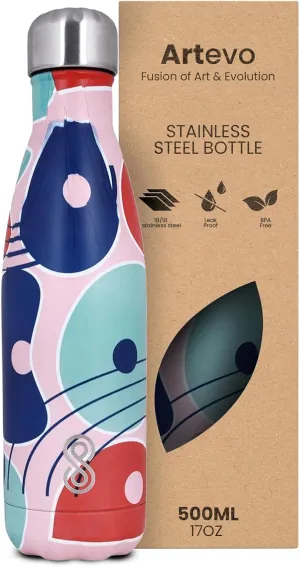 Water Bottle 17 Oz Stainless Steel Double Wall & Vacuum Insulated Sports Water Bottle Keep Cold for Upto 36 Hours and Hot for Upto 18 Hours | Pack of 1 (Pink)