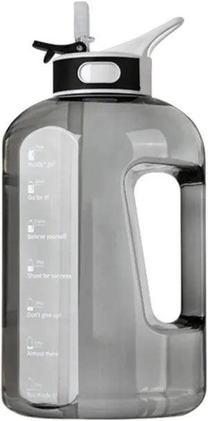 Water Bottle 84.5oz/ Large Capacity BPA Free Water Jug with Handle Reusable Gym and Outdoor Sports Inspirational Water Bottle Water Jug (Color : Black, Size : 2500ml/84.5oz)