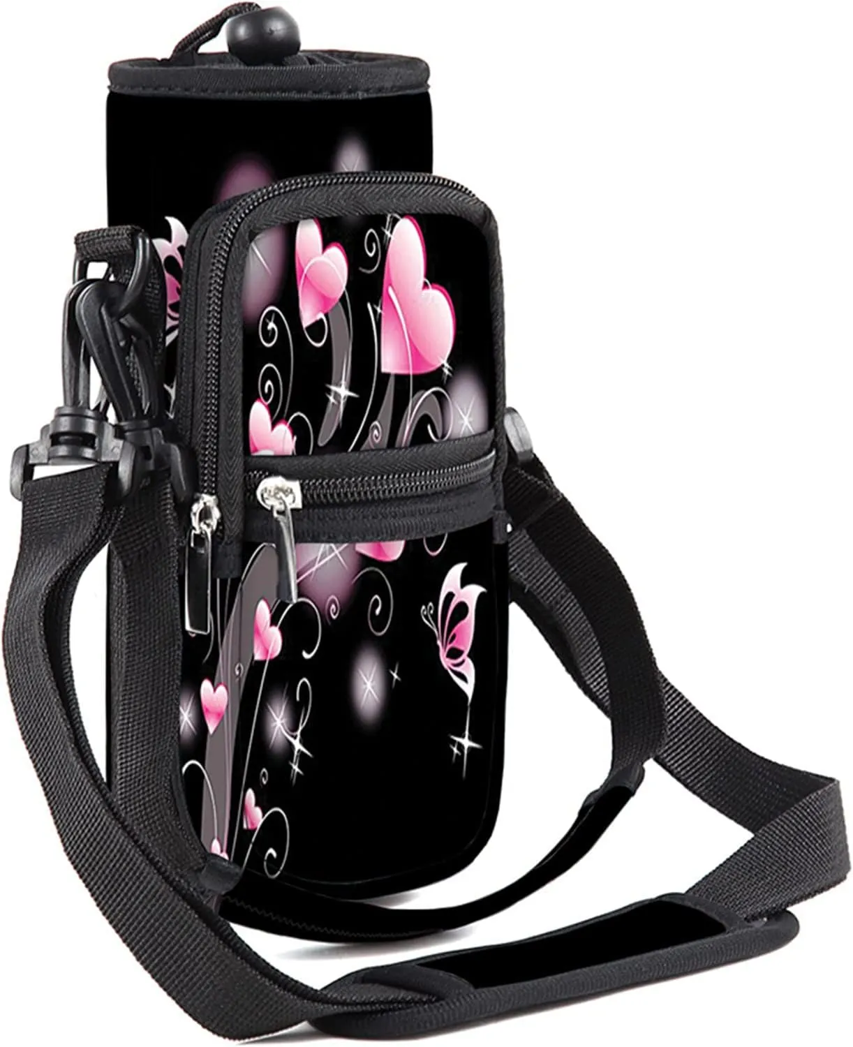 Water Bottle Carrier Bag Holder 25oz 32oz 40oz 64oz Insulated Water Bottle Sling Sleeve Case Cover with Strap Pockets