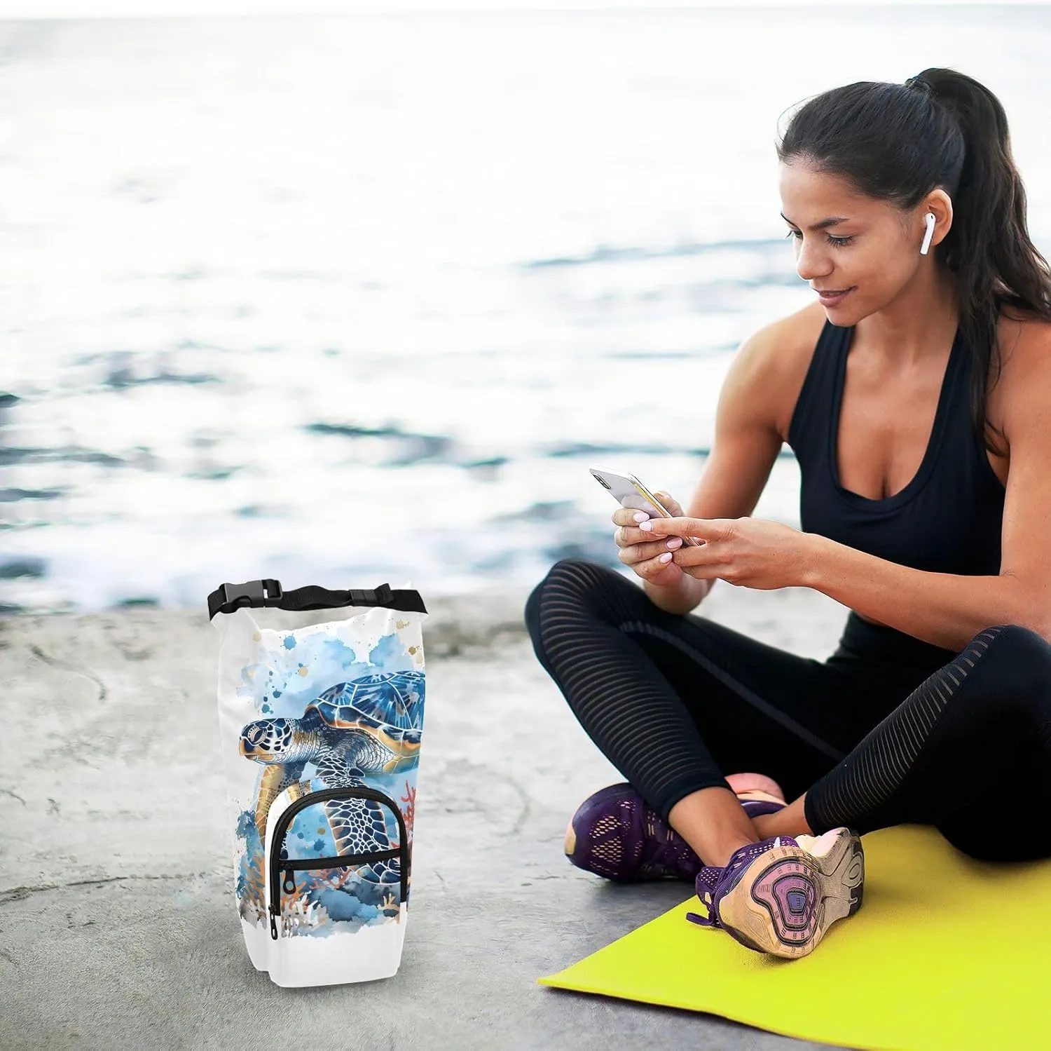 Water Bottle Carrier Bag Watercolor Wolf Family Pattern Bottle Pouch Holder Sports Water Bottle Accessories
