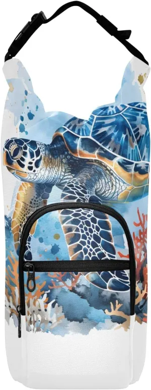 Water Bottle Carrier Bag Watercolor Wolf Family Pattern Bottle Pouch Holder Sports Water Bottle Accessories