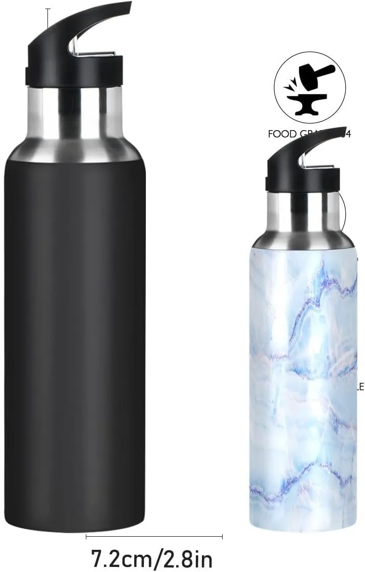 Water Bottle Handle Straw Lid Cheeteh Leopard Print Vacuum Insulated Stainless Steel Thermos Water Bottle Leak Proof Sports Coffee Maker Cup