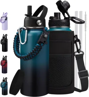 Water Bottle Set-32/40/64/128 OZ Insuated Stainless Steel Water Jug, 32 oz Water Bottle Flask