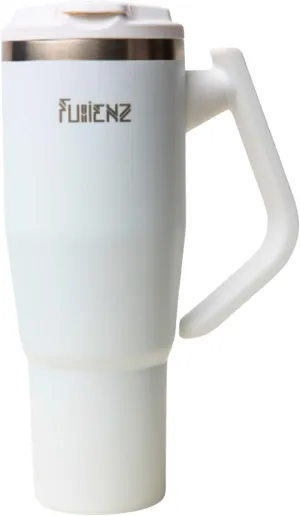 Water Bottle with Handle - 40 oz Insulated Tumbler, Leakproof Travel Mug with Flip Straw, BPA-Free & Eco-Friendly, Stainless Steel, Keeps Drinks Cold | Hot – Reusable Sports & Gym Bottle