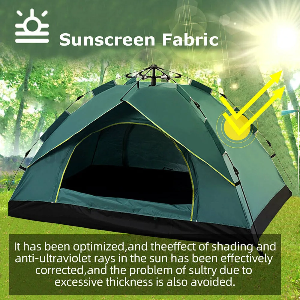 Waterproof Automatic Camping Tent 3-5 Person Come with Moisture Proof Pad(Green)-NT_Rural