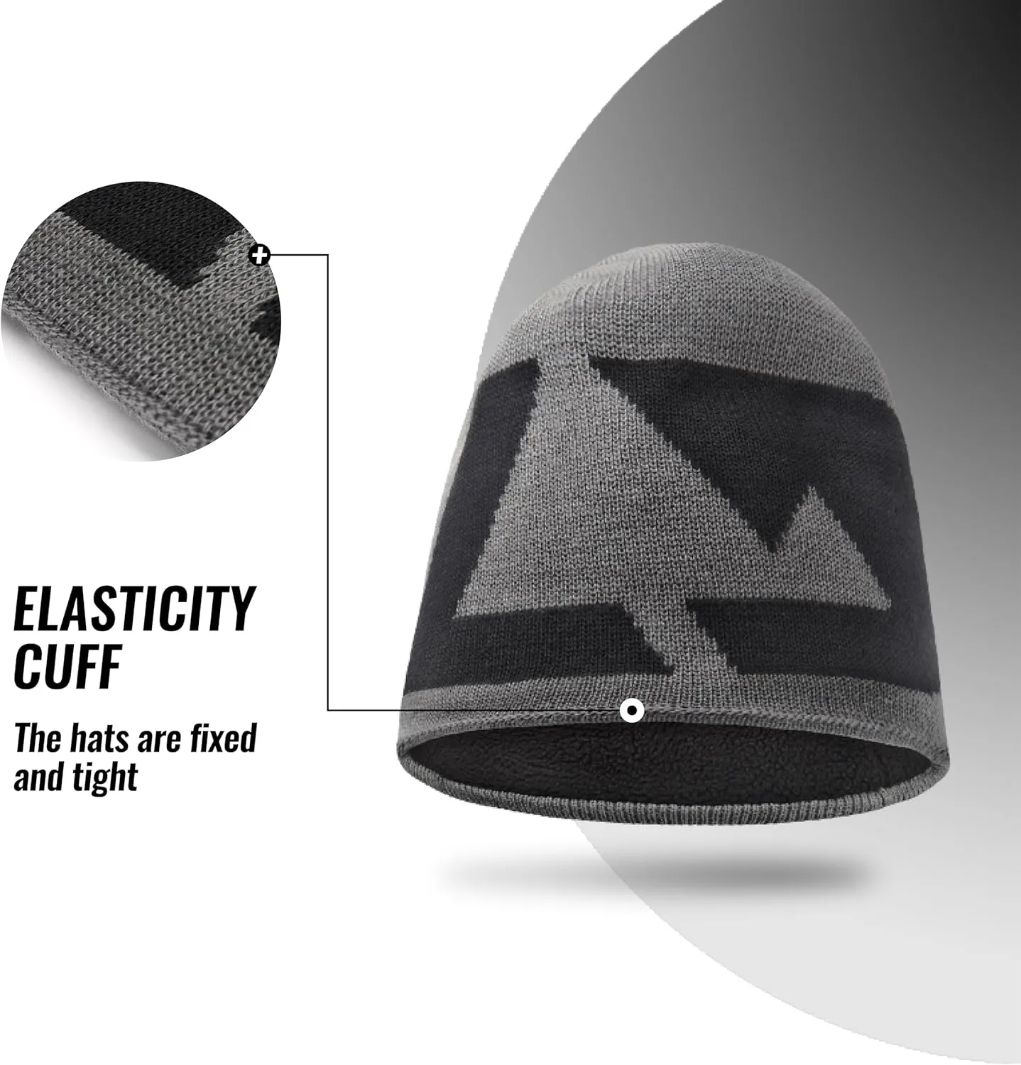 Waterproof Beanie,Knit Thermal Insulated Beanie,Fleece Lined Hat,Windproof Causal Cold Weather Winter Hat for Ski