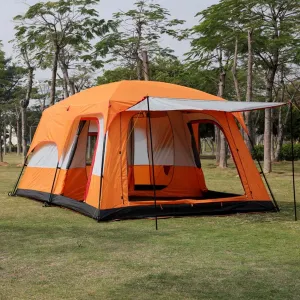 Waterproof Camping Tent,Family Tent with 3 Room 8-12 Person Large Tent 2 Bedroom Family Tent & Sun Shelter,Festival Essential for Outdoor Garden