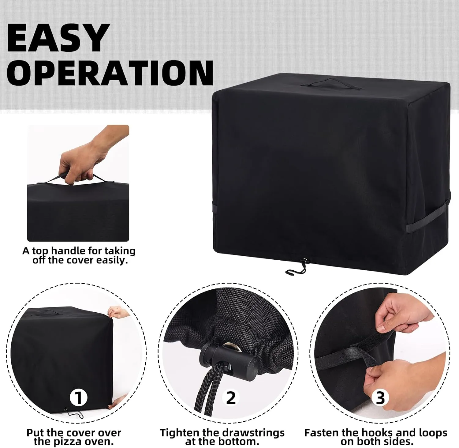 Waterproof Cover for Camp Chef Outdoor Oven, Also Fit for Camp Chef Deluxe/ Professional Outdoor Oven, Windproof Camping Stove Accessories with Drawstrings (Cover Only)