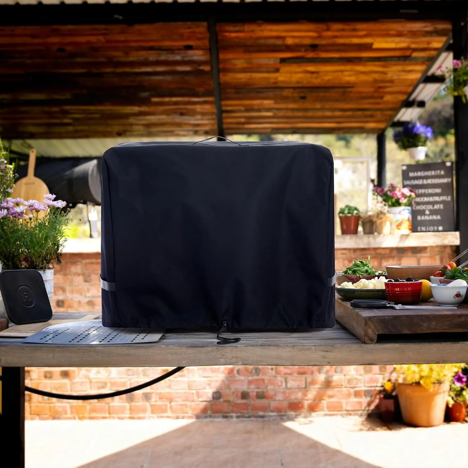 Waterproof Cover for Camp Chef Outdoor Oven, Also Fit for Camp Chef Deluxe/ Professional Outdoor Oven, Windproof Camping Stove Accessories with Drawstrings (Cover Only)