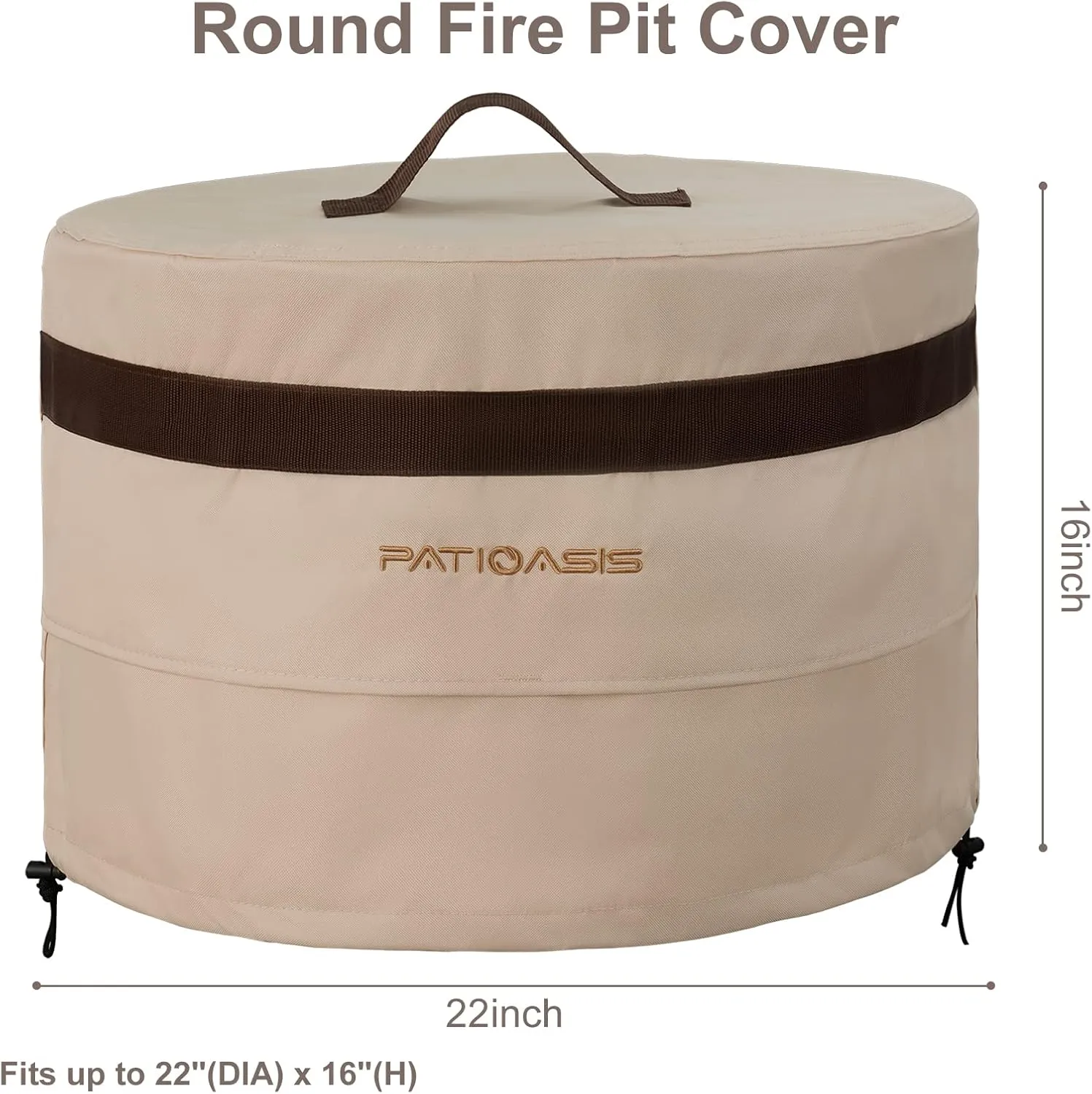 Waterproof Fire Pit Round Cover 22''D x 16''H Solo Stove Bonfire Shelter Protective Firepit Covers Durable Outdoor Furniture Cover for Solo Stove Yukon Accessories